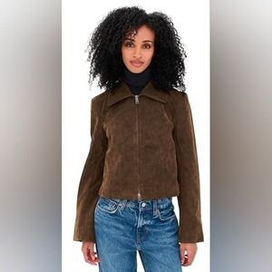 Bernardo Dark Brown Suede Jacket